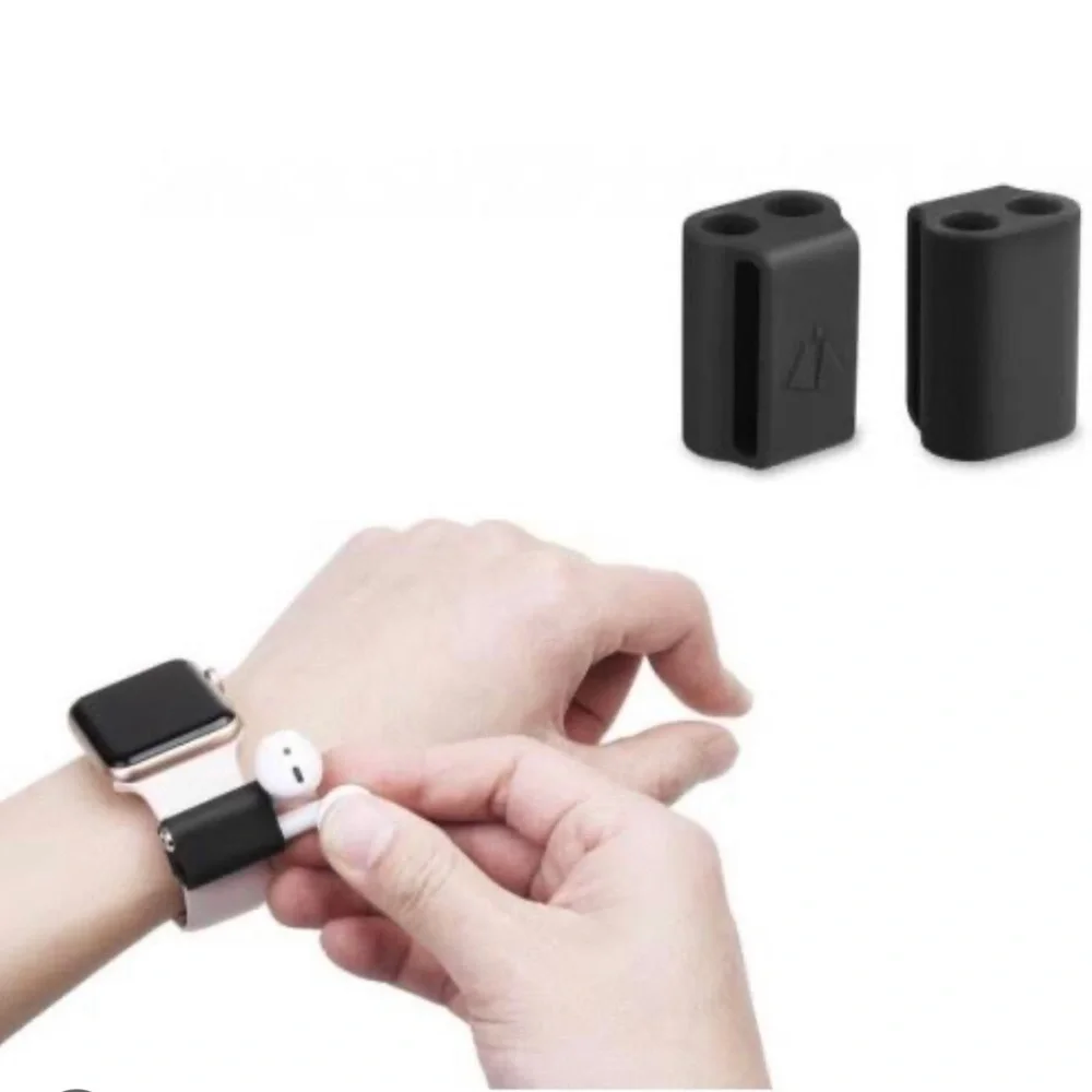 AIRPODS HOLDER SILICONE WRIST STRAP CLIP CASE RUNNING GYM TRAVEL WORKOUT FITNESS